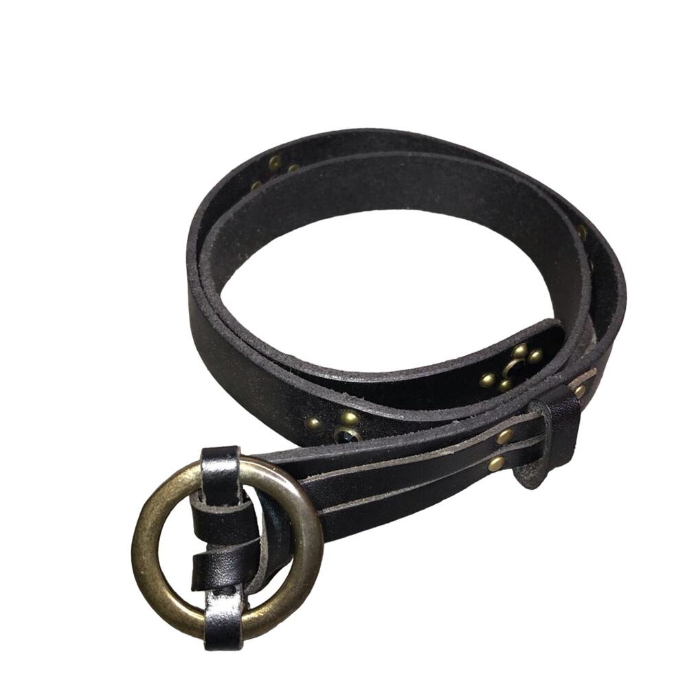 Hive & Honey Black Studded Leather Belt XS